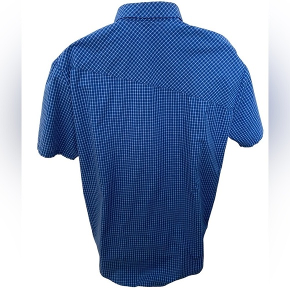 VOLCOM Royal Blue Plaid Short Sleeve Collared Shirt Men XL Classic Fit - Picture 4 of 7